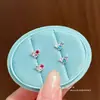 Pendientes de Botón Mini Lindos de Colores con Forma de Corazón Completamente Cubiertos de Pedrería, Accesorios para Orejas Estilo Nicho