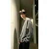 Suéter cárdigan de marca de moda Otoño Invierno Casual Holgado Tallas Grandes para Hombre Cuello Redondo Prendas de Abrigo Cálidas Tejido de Punto de Color Sólido Top