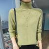 Suéter de Lana de Color Sólido para Mujer, Patrón de Diamantes de Cuello Alto, Nuevo Suéter de Punto Grueso de Otoño e Invierno, Top de Capa Base para Mujer