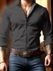 Camisa masculina de manga longa para comércio exterior transfronteiriço com estampa digital xadrez de bolinhas casual business com colarinho