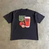 Camiseta Vintage com Estampa de Panqueca LeTTer Algodão Clássico Masculina
