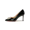9169B-233 Elegante hebilla cuadrada de pedrería zapatos brillantes para banquete boda trabajo diario para mujer