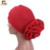 Sombrero Turbante de Flor Grande de Seda Brillante Nuevo Sombrero Indio Suministro Más Vendido de Amazon Tjm-322 Estilo Étnico Holgado