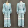 Conjunto de Moda Transfronteriza Europeo y Americano de Verano 2026 Conjunto de Dos Piezas Casual Elegante con Estampado, Cuello en V y Pantalones de Pierna Ancha