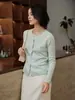 Cardigan de Cashmere Feminino Outono/Inverno Sete Pontos Fio Único Jaqueta Tricô Look Emagrecedor Solto Amigo da Pele Gola Redonda Top de Tricô com Trança