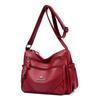 Bolso Bandolera de Patchwork Tejido Transfronterizo para Mujer, Bolso de Madre de Gran Capacidad en Capas con Múltiples Cremalleras, Correa de Hombro Ancha Ajustable Versátil
