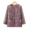 Camisa de Verão 2026 Estilo Novo da Vovó para Mulheres de Meia-Idade e Idosas, Estampada, Rejuvenescedora, Solta, Plus Size, Versátil, Novo Top Estilo Chinês