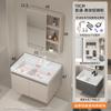 Combinación de Gabinete de Baño de Aleación de Aluminio Lavabo Integrado de Cerámica con Tabla de Lavar Lavamanos de Panal de Abeja de Aluminio Lavamanos de Baño