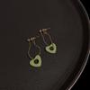 Pendientes de plata S925 con cadena larga y diseño de aguja, para mujer, estilo coreano Dongdaemun, elegantes pendientes de color caramelo con viento frío.