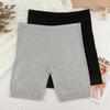 Shorts de Verano de Cinco Puntos para Mujer, Shorts de Seguridad, Cintura Media, Talla Extra, Encaje de Color Sólido Simple, Shorts de Seguro de Capa Base
