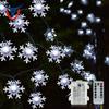 Luzes de Floco de Neve de Natal Decoração, Luzes de Natal Fio de Cobre Luzes de Fada a Pilha Quarto Casa Interior Exterior Decoração de Árvore de Natal