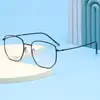 Nuevo Marco de Gafas de Titanio Puro 8502 Marco Grande Polygonal Mostrando la Cara Pequeñas Gafas de Moda Unisex Gafas Planas para Viajar