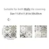 Adesivos de Azulejo Floral Vintage Autoadesivos 2D, Resistentes à Água e Óleo, Adesivos à Prova de Gordura para Cozinha, Adesivos de Parede para Reforma de Parede e Móveis de Banheiro