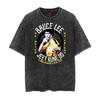 Camiseta de manga corta para hombre de la Costa Oeste con estampado de kung fu, boxeo, holgado, desgastado y estilo batik vintage de verano