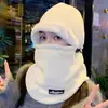 Cachecol de Gola Grossa e Proteção para Orelhas Feminino Peça Única Equipamento de Pelúcia para Exterior Chapéu de Viagem de Inverno Proteção contra o Frio e Máscara de Ciclismo Quente