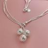 Temu AliExpress joyería europea y americana chapada en plata 925 46CM collar de tenis triple suministro en stock