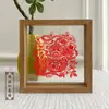 Marco de Fotos de Corte de Papel Transparente de Doble Cara Adorno de Pintura Decorativa Soporte de Exhibición para Montaje de Caligrafía Marco con Pinza Personalización Transfronteriza