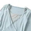Top tipo camisola estilo balé, camisa leve de manga longa para o verão com proteção solar, design estiloso de duas peças, calça de yoga, conjunto de três peças para mulheres