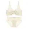 Conjunto de Lingerie de Renda Cetim Copo M Levanta e Junta Laterais Seios Pequenos Reunião do Busto Levanta Anti-Queda Sem Aro