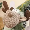 Figuritas de renos tejidas lindas transfronterizas, decoraciones para ventana y mesa de Navidad, adornos navideños creativos