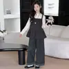 Traje de Primavera y Otoño para Niñas 2026 Nuevo Estilo Coreano Dulce para Niños Medianos y Grandes Conjunto de Tres Piezas de Cuadros y Encaje Ropa Infantil Transfronteriza