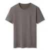 Camiseta para Hombre 190g Algodón Peinado Manga Corta Camiseta para Hombre Corte Holgado Antibacteriana Sin Planchar Cuello Redondo Color Sólido Top de Verano