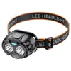Lanterna de Cabeça por Indução com Longa Duração de Bateria, Luz Forte, Recarregável, LED Ultra-Brilhante Lâmpada de Pesca para Exterior, Lanterna de Cabeça Montada na Cabeça, Lanterna Atacado