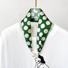 Bufanda de Seda Verde para Mujer Hebilla Magnética Collar de Perlas Verano Bufanda Decorativa Combinable Pulsera Decorativa Venta al por Mayor