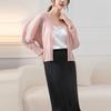 Abrigo Corto Plisado Miyake Otoño 2022 Elegante Casual Manga Murciélago Suelto Talla Grande Cárdigan Top Casual