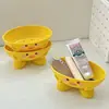 Caixa de Sabão Casa Fofa Desenho Animado Rack de Chuveiro de Banheiro Prato de Sabão Pato Amarelo Pequeno Decoração Criativa para Dormitório