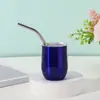 Amazon Aço Inoxidável 304 3oz Mini Copo Casca de Ovo Criativo em Forma de U Pequeno Copo de Vinho Tubo de Sucção a Vácuo de Camada Dupla Venda por Atacado