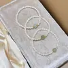 Nuevo Estilo Chino Plata de Ley S925 Perla de Agua Dulce Natural Jade Hetian Agua Clara Pulsera para Mujer, Pulsera Estilo Lujo Ligero Suave