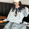 Conjunto de Sudadera con Cuello Marino Estilo Universitario para Niñas, Ropa Moderna de Dos Piezas Estilo Coreano para Niños Mayores