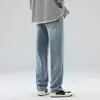 Fengshe Roupa Masculina / Jeans Estampado Estrelado High Street Americano para Homens, Corte Reto Solto, Calças Casuais Vintage para Primavera e Outono