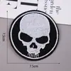 Gran Venta Procesamiento Calavera Bordado Pegatinas de Tela Estilo Punk Accesorios para Ropa Insignias Bordadas por Computadora Parches Pegatinas Accesorios de Joyería