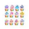 Novo Estilo Transfronteiriço Tema Pão Squishy Bolo Espiral Arco-Íris Toppers Balões Conjunto de Arranjo para Decoração de Festa