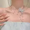 Collar choker de circonita con cuentas de lujo ligero estilo francés para mujer, moderno, elegante, cadena para clavícula de alta gama, cadena para el cuello única y versátil