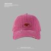 Gorra de Mujer Bordado de Dibujos Animados Lavada Gorra Vieja Estudiante Pareja Todo Combinable Gorra de Béisbol Casual para Exterior Sombrero para el Sol