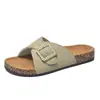 Sandalias Birkenstock de Suela Gruesa para Ropa Exterior de Mujer 2024 Verano Nuevo Retro Casual Hebilla de Cinturón Pantuflas de Punta Abierta