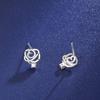 Novos Brincos de Diamante Rosa Brincos de Prata Esterlina 925 Femininos Design de Nicho Francês Retrô Agulhas de Prata Ins Venda por Atacado
