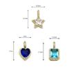 Europeo y Americano Transfronterizo ins Lujo Micro-incrustado Zircon Estrella Amor Colgante Cuadrado Collar con Colgante Cobre Chapado en Oro Real