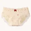 Nova Roupa Íntima Feminina Francesa Estilo Europeu Renda Floral Monet Borda Cintura Média Doce e Confortável Algodão Puro Forro de Virilha Roupa Íntima para Mulheres