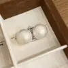Pendientes Ovalados de Perlas de Imitación Grandes, Elegantes y Suaves de Estilo Francés, Pendientes de Alto Nivel Estilo Ins Fresco, Pendientes para el Día a Día