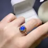 Nuevo Anillo de Ópalo Azul Colorido con Piedra Principal de 6*8 mm, Plata S925 Incrustación de Precisión