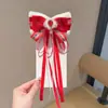 Horquilla para el Cabello con Cinta de Lazo Estilo Antiguo Accesorios para el Cabello Niños Nuevo Año Rojo Festivo Horquilla Niña Traje Han Tocado