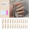 Parches de Uñas Postizas de Color Sólido de Longitud Media Estilo Europeo y Americano, Arte de Uñas Simple Blanco a la Moda, Uñas Portátiles, Piezas de Uñas Portátiles