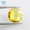 Huagang Gem redondo plano tartaruga rosto zircônio dourado pedra nua atacado treliça rosto sintético zircônio cúbico óxido gema