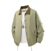Jaqueta Retro Japonesa Masculina 2025 Primavera e Outono Nova Tendência Versátil Solta Casual Color-Block Lapela Jaqueta de Trabalho
