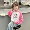 Sudadera para niña, ropa infantil con degradado para primavera y otoño, nuevo estilo 2026, top de manga larga a la moda para niñas