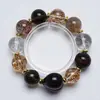 [Ceniza Nocturna Arena Dorada] Cristal Natural Cristal Blanco Oro Negro Super Pulsera para Mujer Más Fácil de Combinar Pulsera de Regalo Al por Mayor